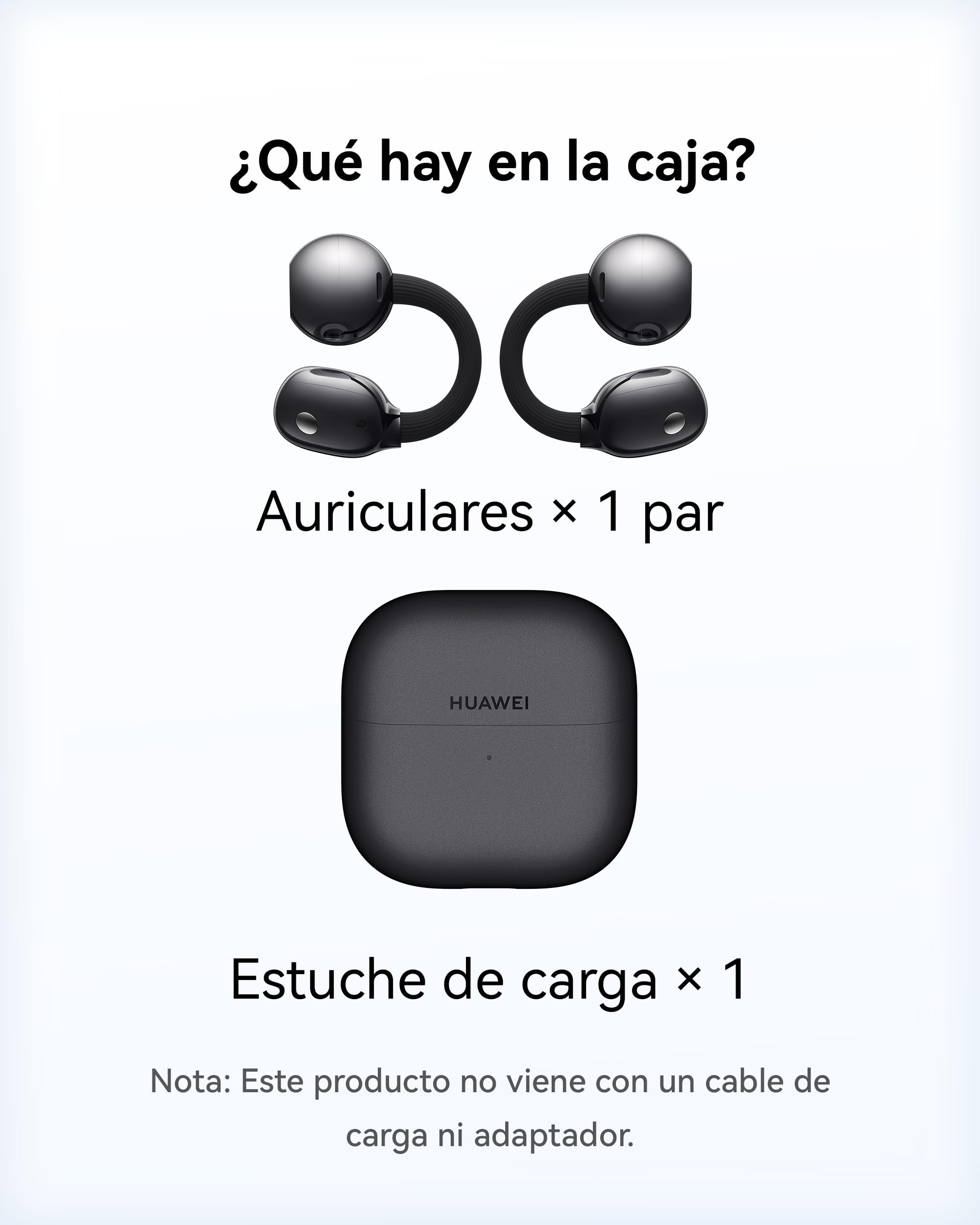 HUAWEI FreeClip 2 Auriculares Bluetooth Inalámbricos Audífonos Abiertos, Open Earbuds, Comodidad Todo el Día, Escucha Adaptativa Open-Ear, hasta 38h Autonomía, iOS y Android, Garantía 42 Meses, Negro