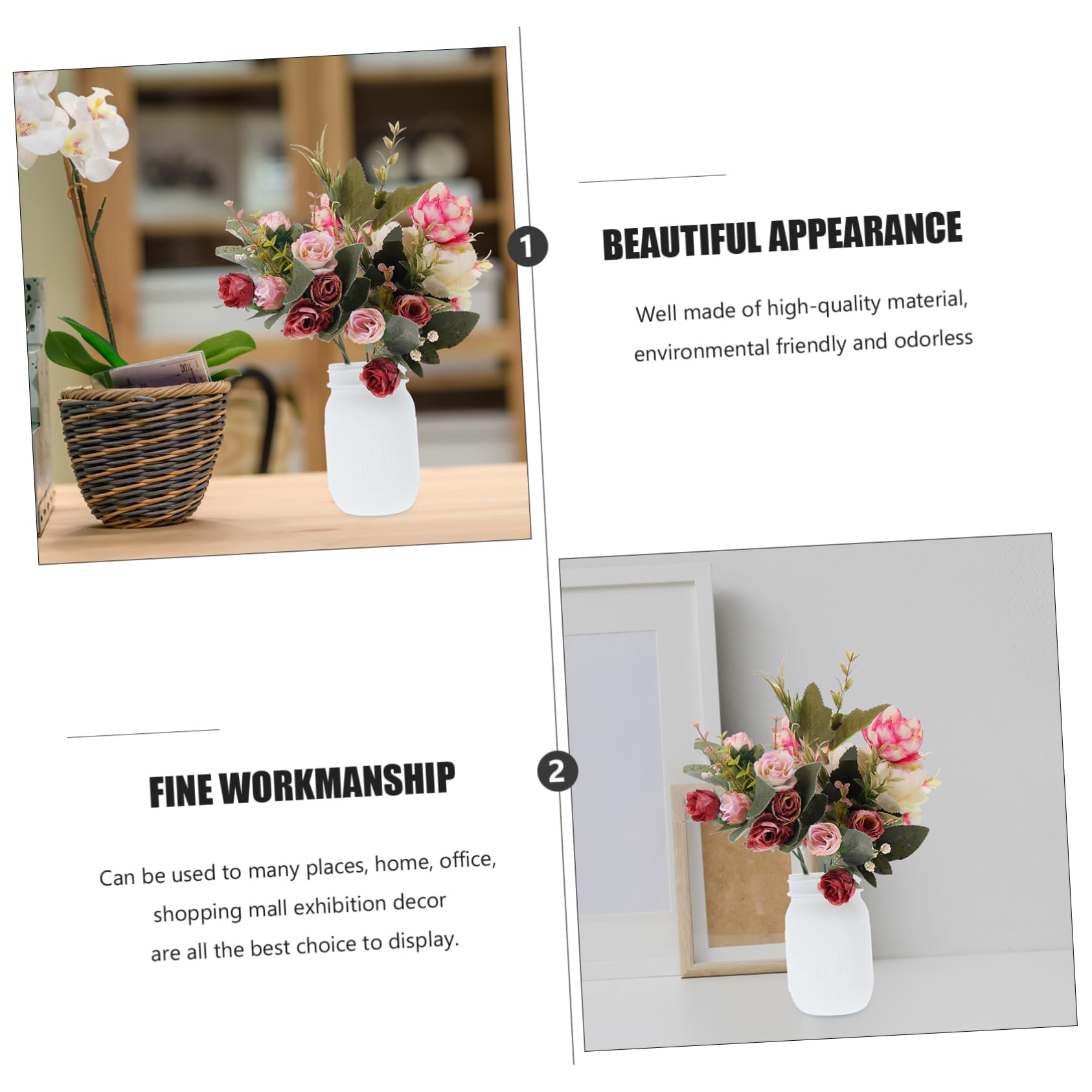 Cabilock Juego de 3 Jarrones de Cristal para Decoración del Hogar Jarrones de Flores Secas para Bodas Hogar Y Oficina