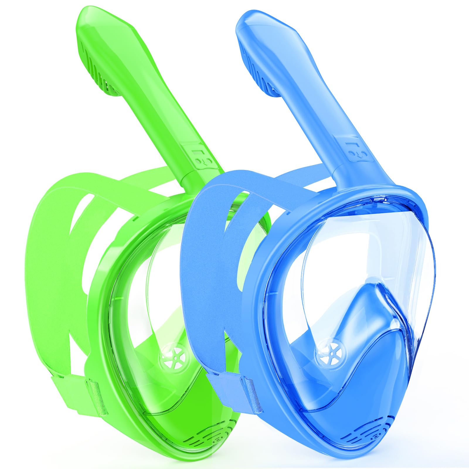 Kids Snorkel Mask Full Face, Snorkeling Gear for Kids with Camera Mount, 180 Degree Panoramic View Snorkeling Set Anti-Fog Anti-Leak