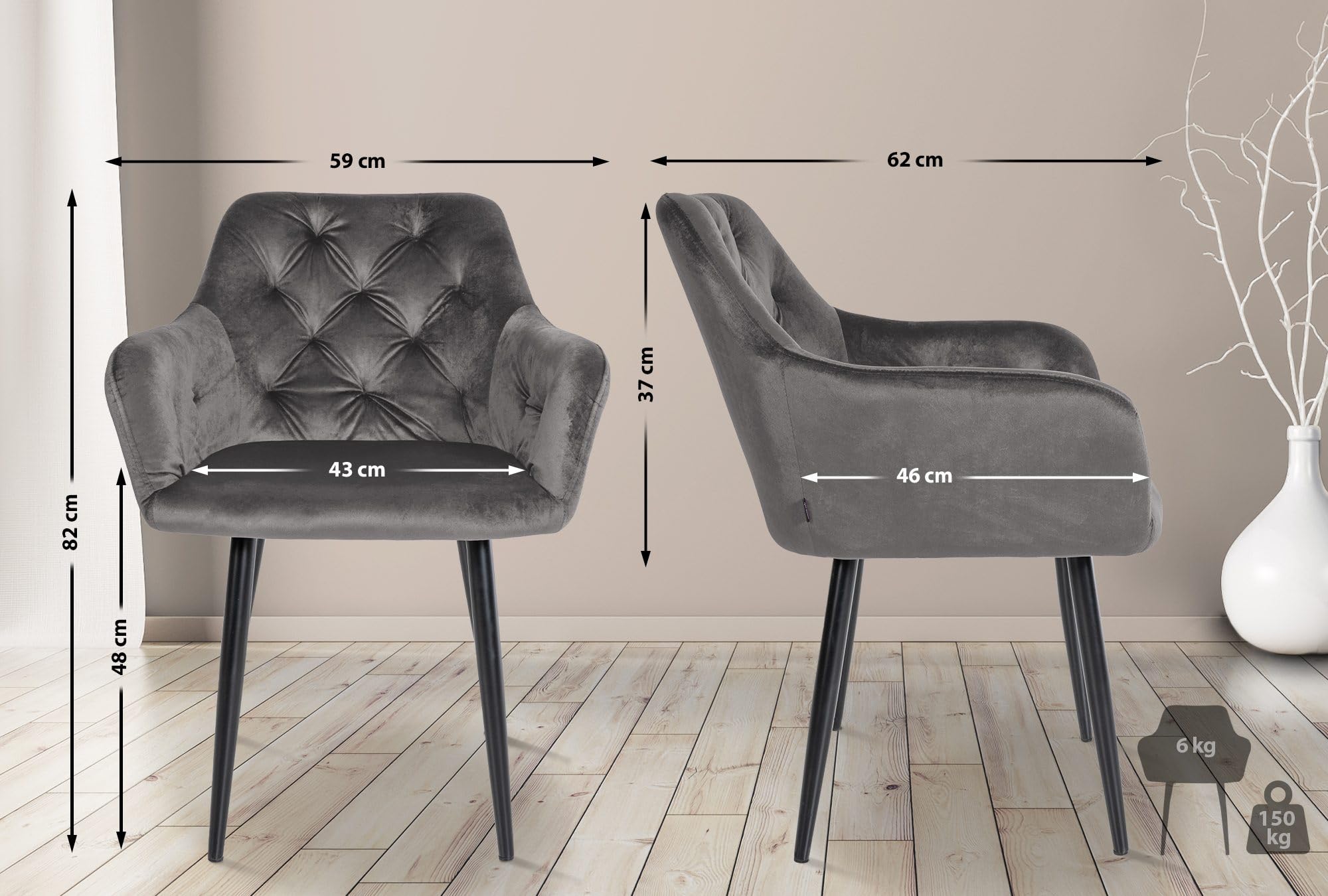 Eetkamerstoelen velvet / fluweel