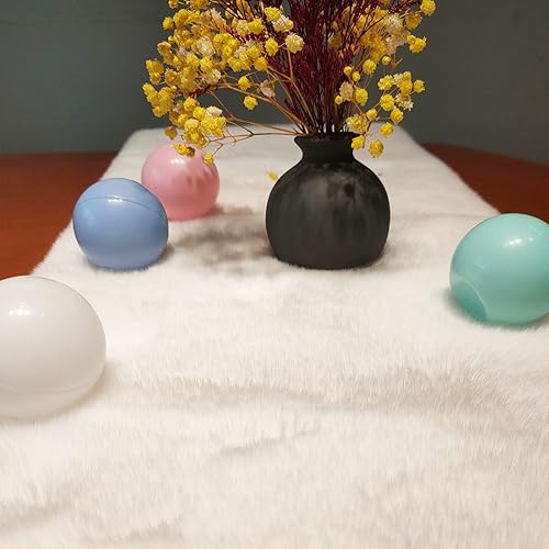 Miniatura 7 de Camino de mesa decoración de mesa de comedor de piel sintética blanca leche para invierno hogar fiesta tocador cumpleaños Navidad Acción de Gracias