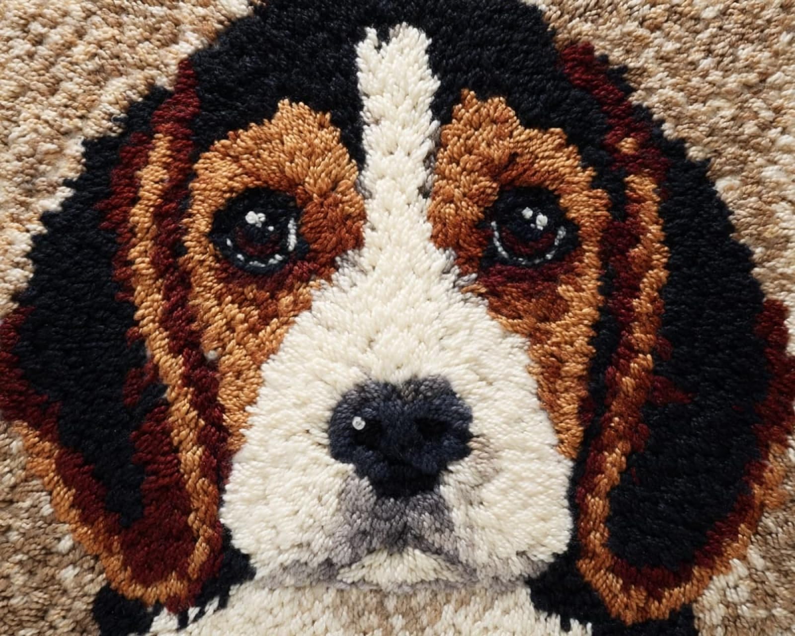 Wallphantom 004 Latch Hook Kits For Adults Rug,Animal Dog Beagle,Latch Hook Kits Diy Crochet Handcraft Rug Hooking Kit For Kids And Adults,55X75cm