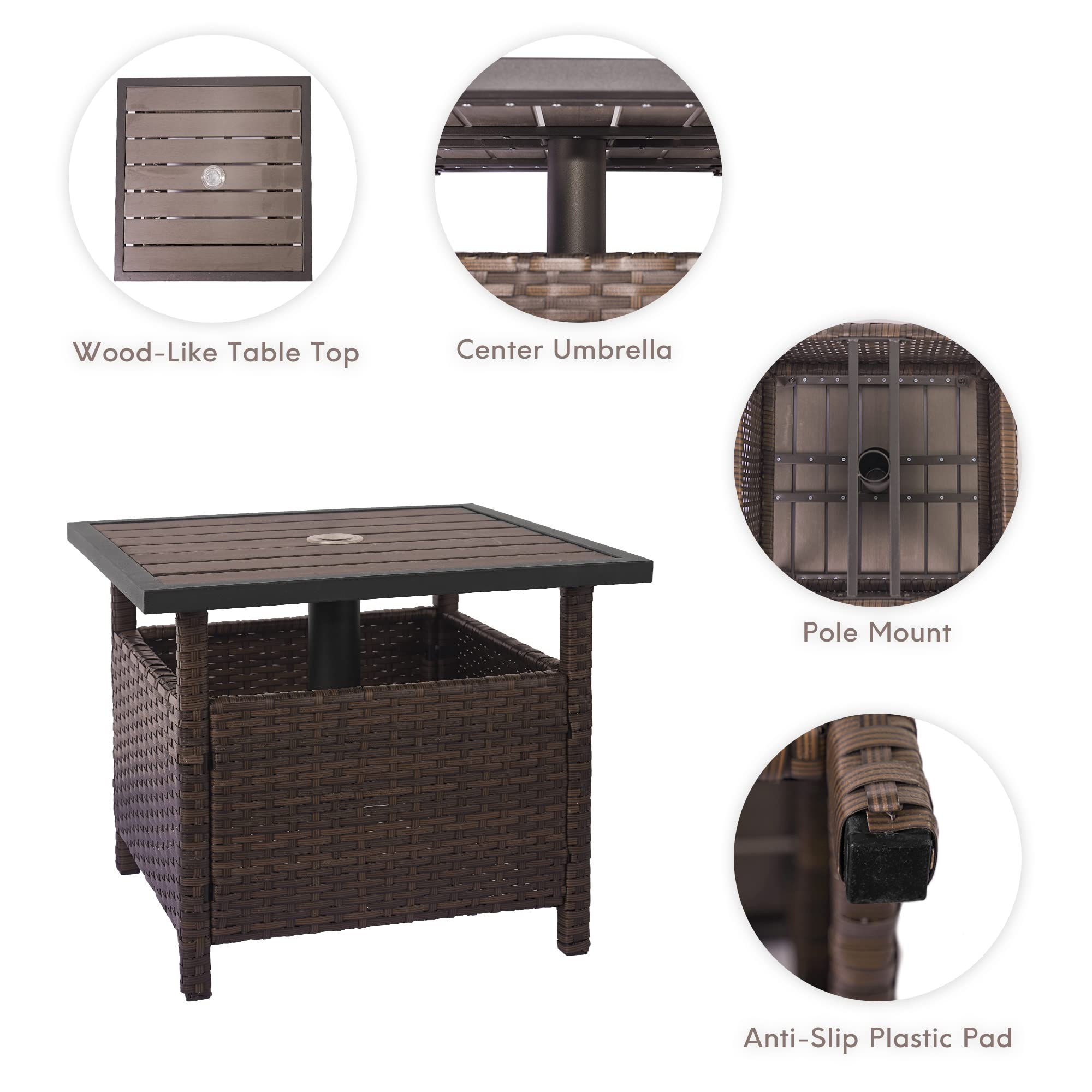 Buy Sundale Outdoor Patio Umbrella Stand All Weather Wicker Rattan 22