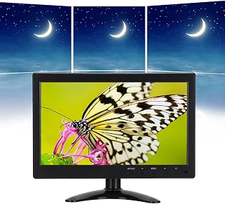 Monitor LCD Widescreen HD de 10,1 Polegadas, Monitor LCD 1080P 2 Alto-falantes Embutidos, Suporte para Entrada AV VGA BNC (plugue da ue)