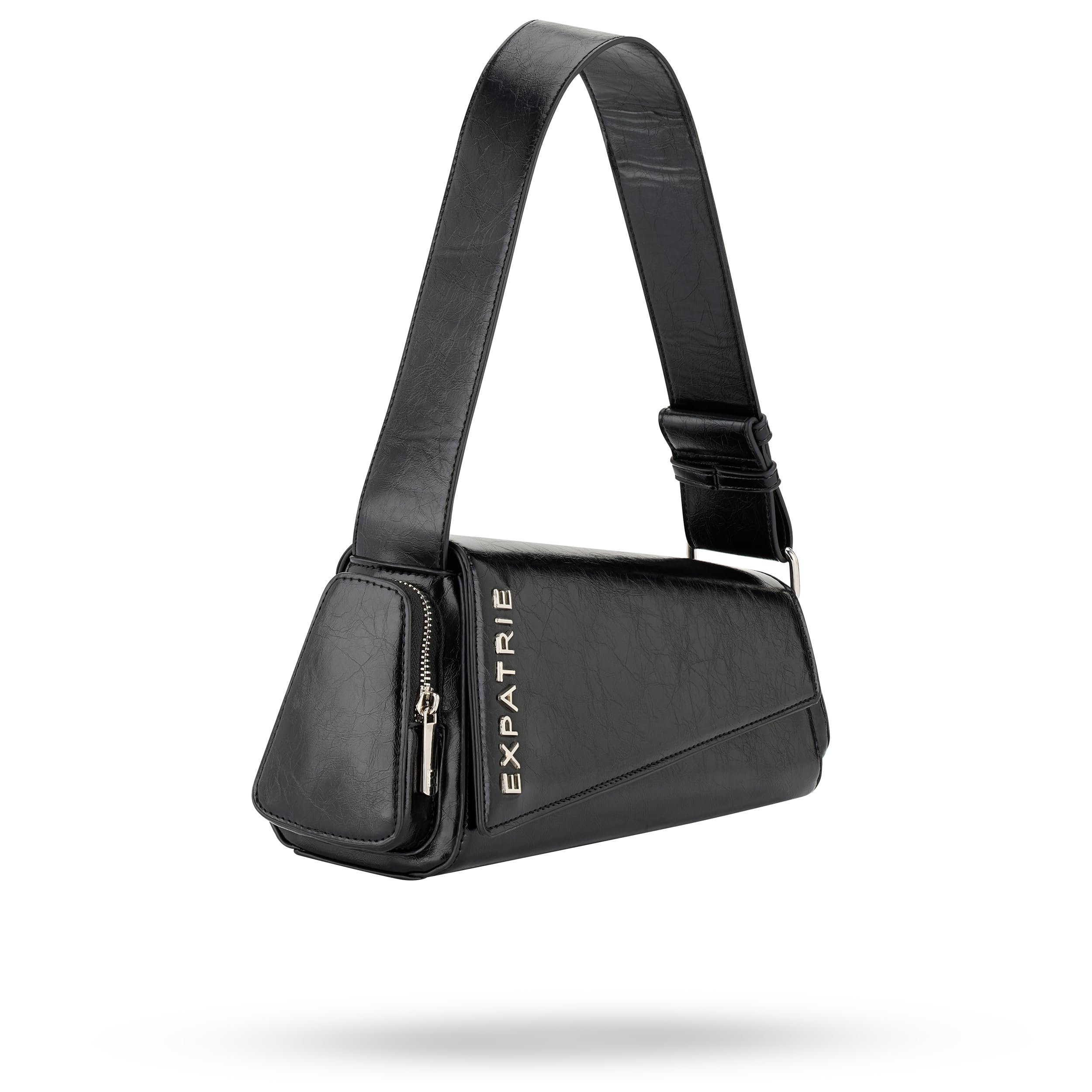 Expatrié Bolso de Hombro Mujer - Grace - Bolso Bandolera Asimétrica de Piel Sintética - Bolsa de Mano para el Día y la Noche - Y2K Bolso Vintage de Cuero Vegano - Estilo Retro