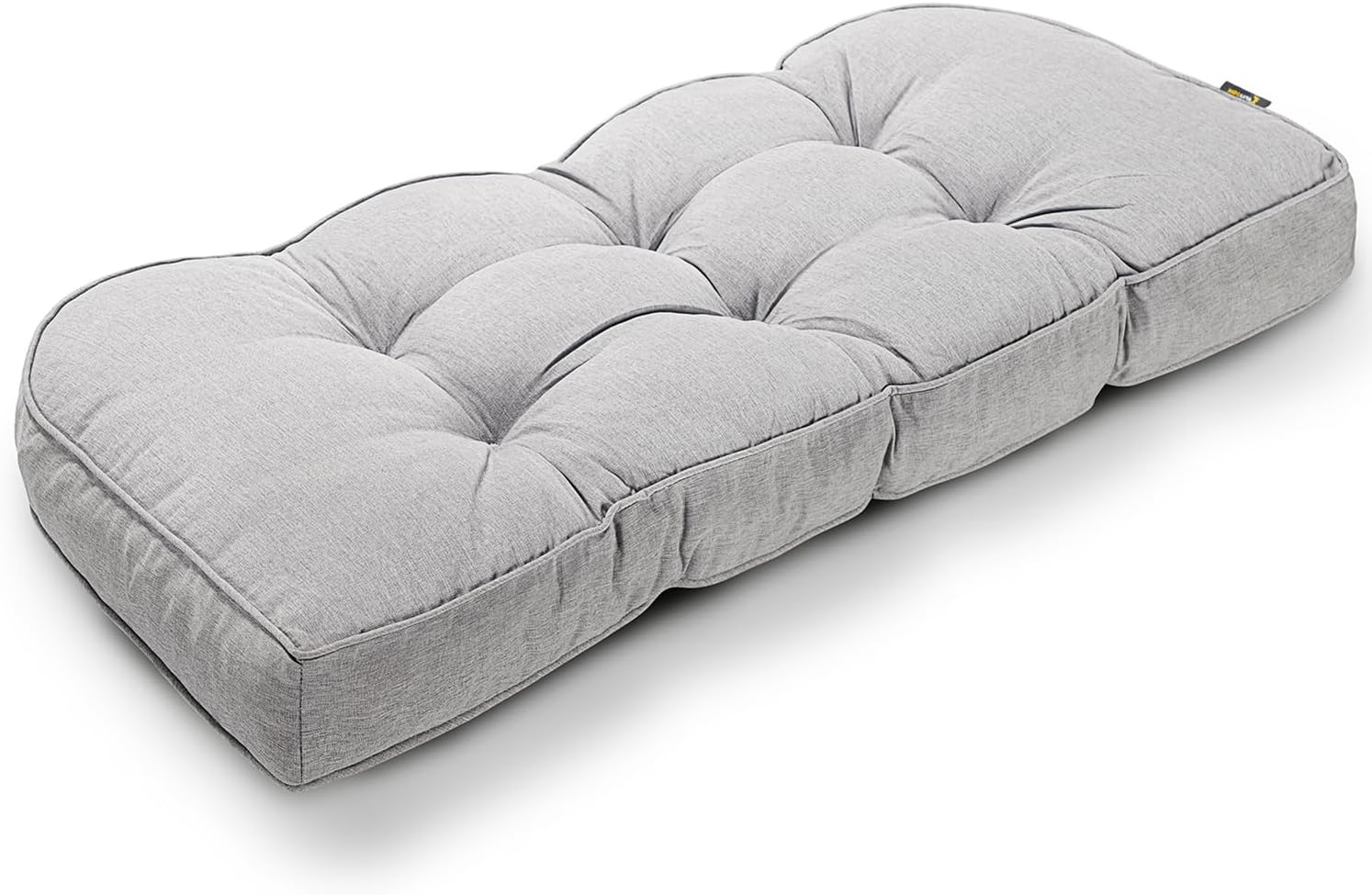 SUNROX Gel Memory Foam Bench Cushion with Piping, Heavy Duty Tufted Fadeshied Water Resistant Ultra Durable Thicken Reversible Indoor/Outdoor Bench Seat Pads 44x19x5 inch, Heather Grey Heather Grey 44x19 Inch (Pack of 1)