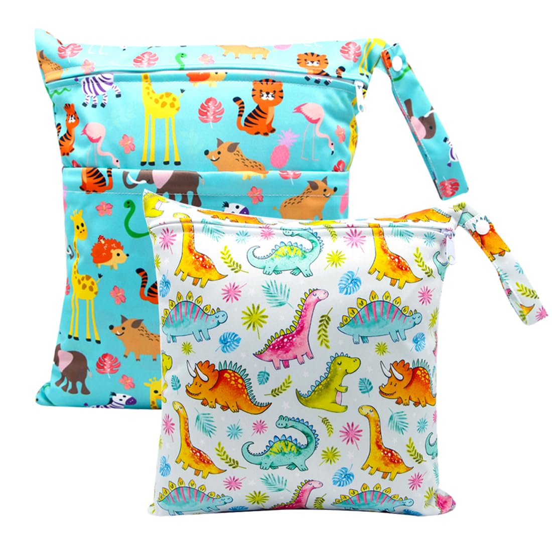 Bolsas Pañales Impermeable, 2 PCS Reutilizable Wetbag, Organizador de Pañales Bebe, Portátil Bolsa Mamá, Wet Bag Guardería, Bolsas Bebe de Colgar Neceser Viaje, Playa, Piscina, Deporte(Azul)