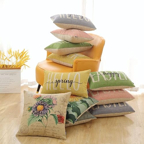 Miniatura 9 de TRENDIN Fundas de almohada de primavera de 12 x 20 pulgadas, decoración de Pascua para sofá, fundas de cojín decorativas lumbares, fundas de