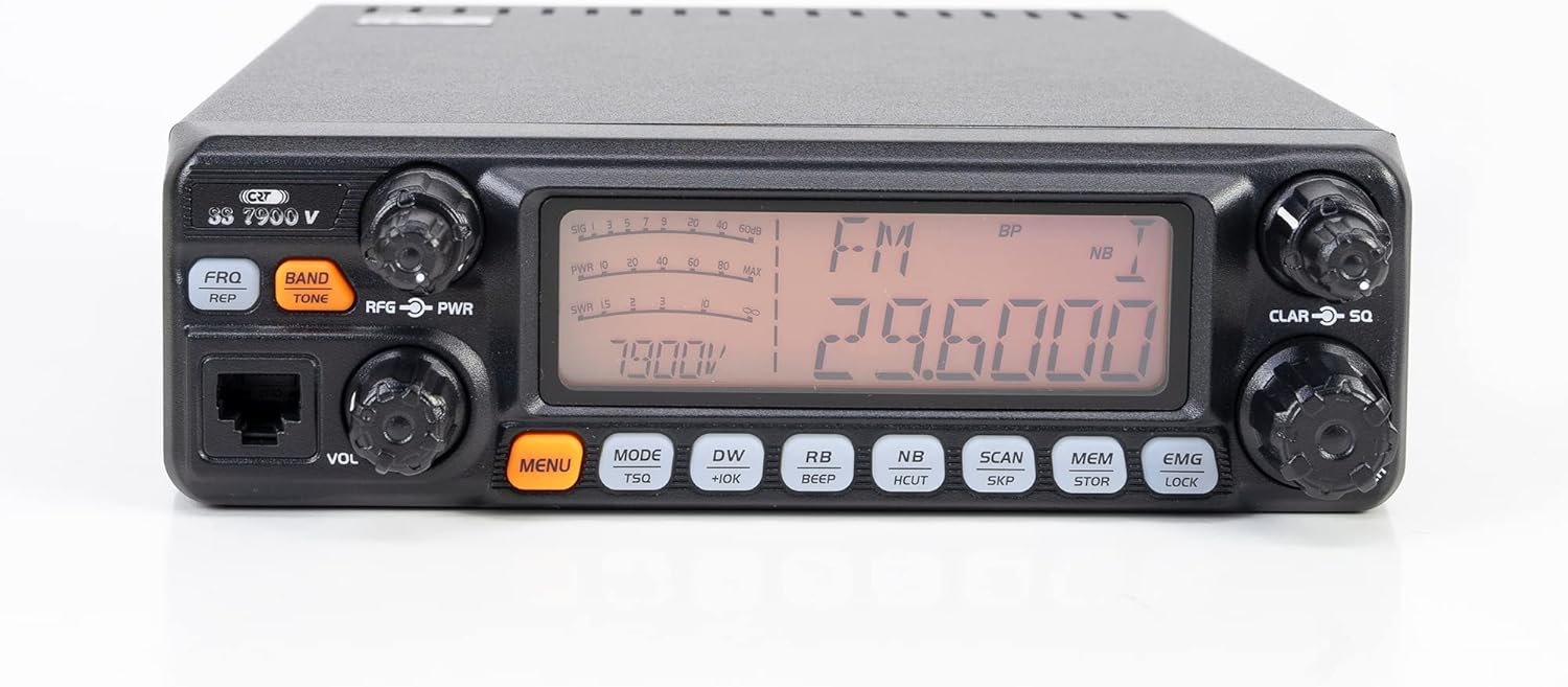 Rear panel of CRT SS 7900 V TURBO CB Radio showing connectors