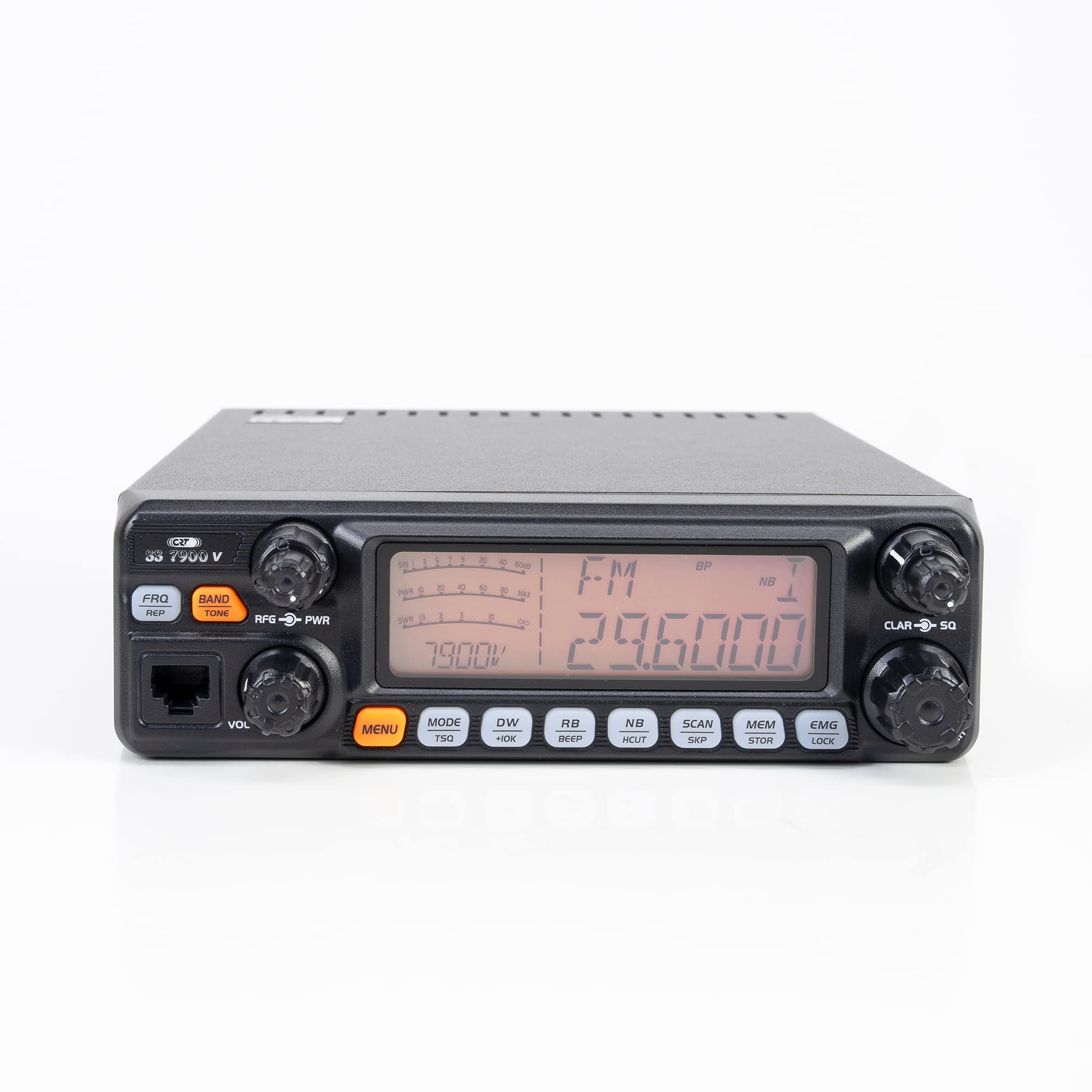 Estación de radio aficionado CRT SS 7900V TURBO CB, SSB, AM, FM, LSB, USB, SSB 28-29.7Mhz, ASQ, RF Gain, Roger Beep, 12V, CTCSS, DCS, programable