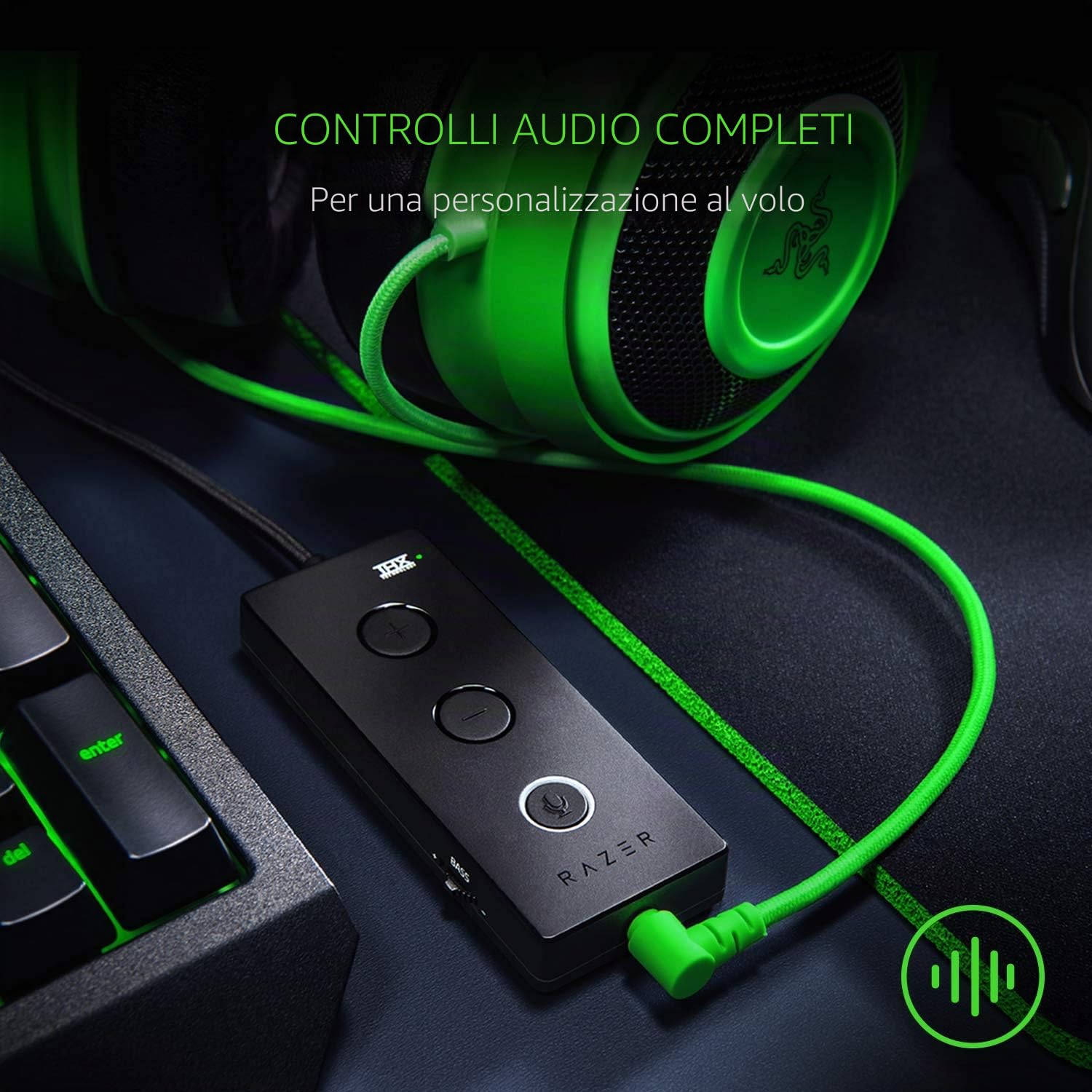 Razer Kraken Tournament Edition Gaming Headset Virtual 7.1 Surround-Sound 3.5mm for PC Green