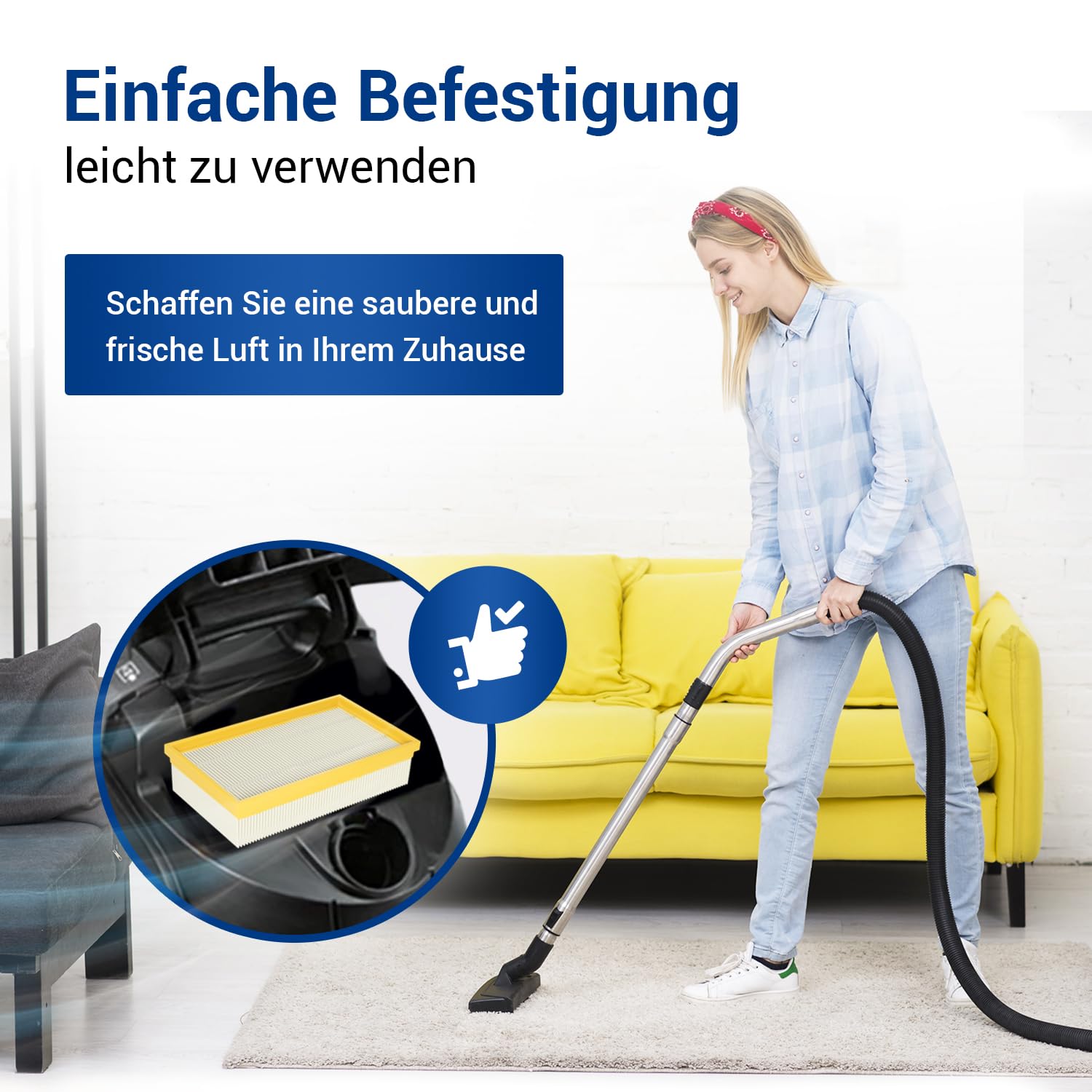 Kärcher - Filtro HEPA Para Aspiradoras En Seco Húmedo - Para Aspiradoras Karcher NT 25/1, NT 35/1 Y NT 45/1 En Seco