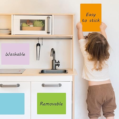 Miniatura 5 de Adhesivo para pizarra de borrado en seco, calcomanías de pizarra blanca, 8.3 x 11.7 pulgadas, lavables+hojas de borrado en seco extraíbles,