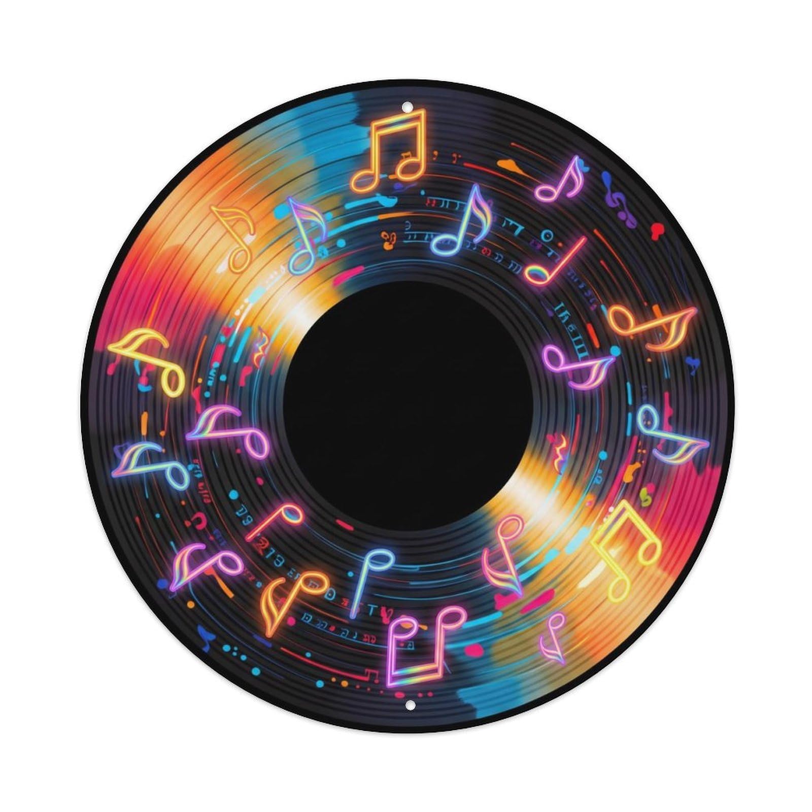 Colorful Music Vinyl Records Fuse Bright Tones Metal Tin Sign