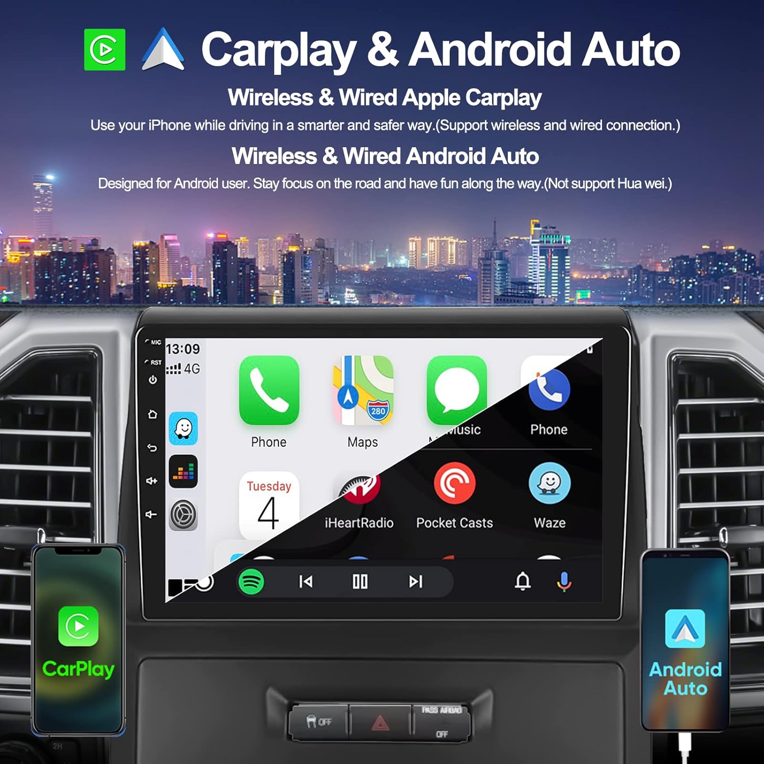 for ford f150 radio upgrade 2009 2010 2011 2012 android 11 car stereo with 9 hd touchscreen 2g ram 32g rom wireless carplay android auto gps naviga