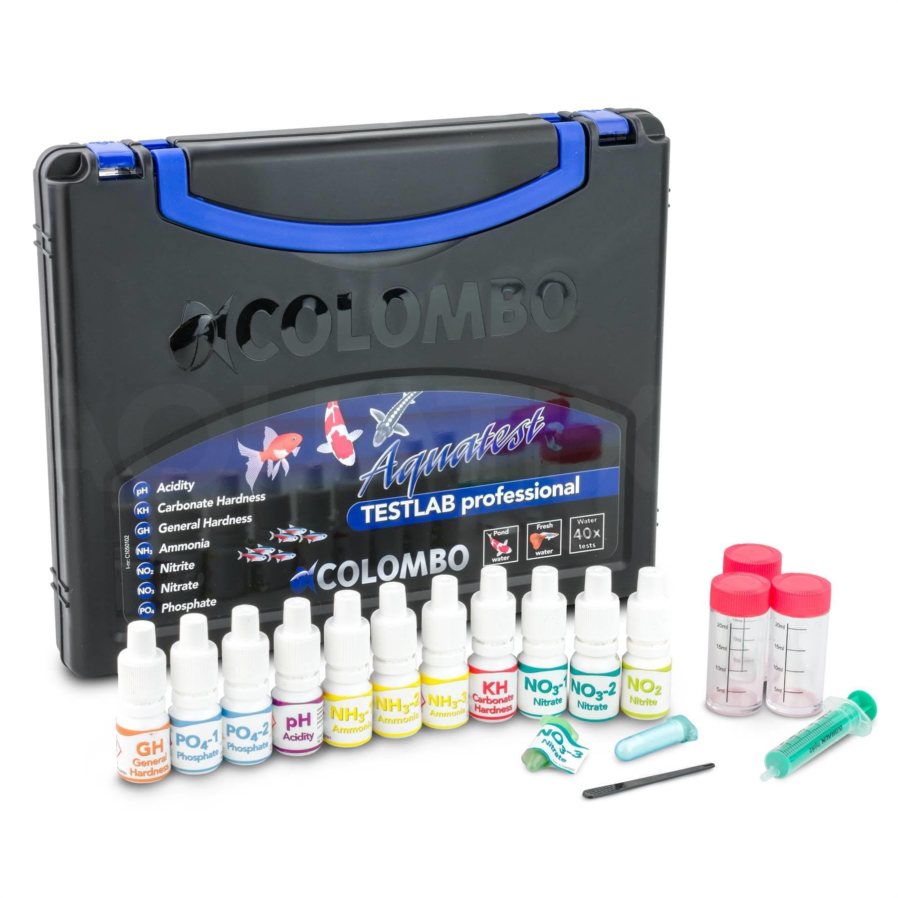 Colombo Wassertestkoffer Wassertests mit pH, GH, KH, NO2, NO3, NH3 und PO4