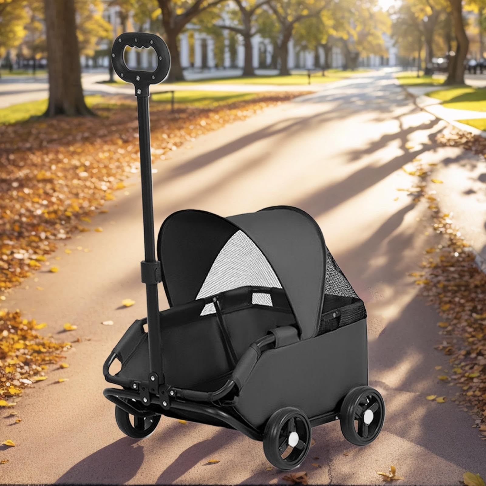 Wózek dla małych psów, składany wózek dla małego psa, do 7 kg, nosidełko na zewnątrz, do podróży, dojazdów do parku, na plażę, do centrum handlowego, weterynarza, na podwórko