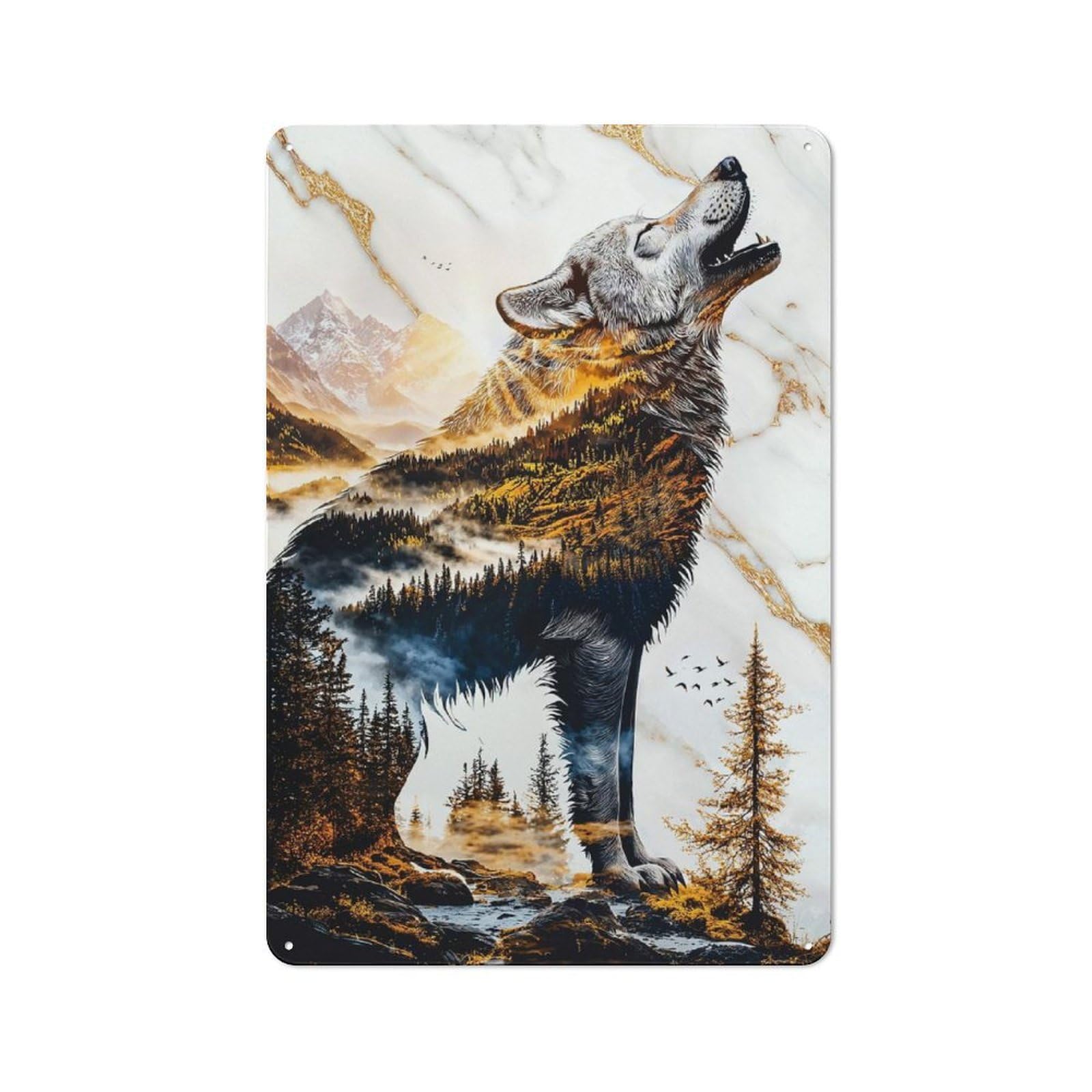 Junmoney Echoes Of The Wild Retro-Style Metal Plaque 30X20cm For Garage Or Workshop, For Garage, Workshop And Man Cave Decoration