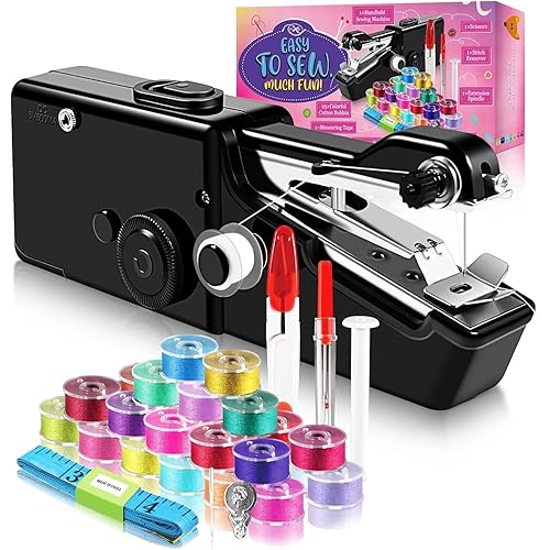 Handheld Sewing Machine, Easy to Use Portable Electric Sewing Machine for Beginners & Adults, Quick Stitch Small Sewing Machine Kit, Suitable for DIY, Fabrics, Clothes, Home & Travel