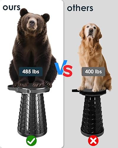 Miniatura 5 de Taburete plegable XXL de 19.7 pulgadas con cojín extraíble y bolsa de almacenamiento impermeable, taburete plegable portátil extra ancho para