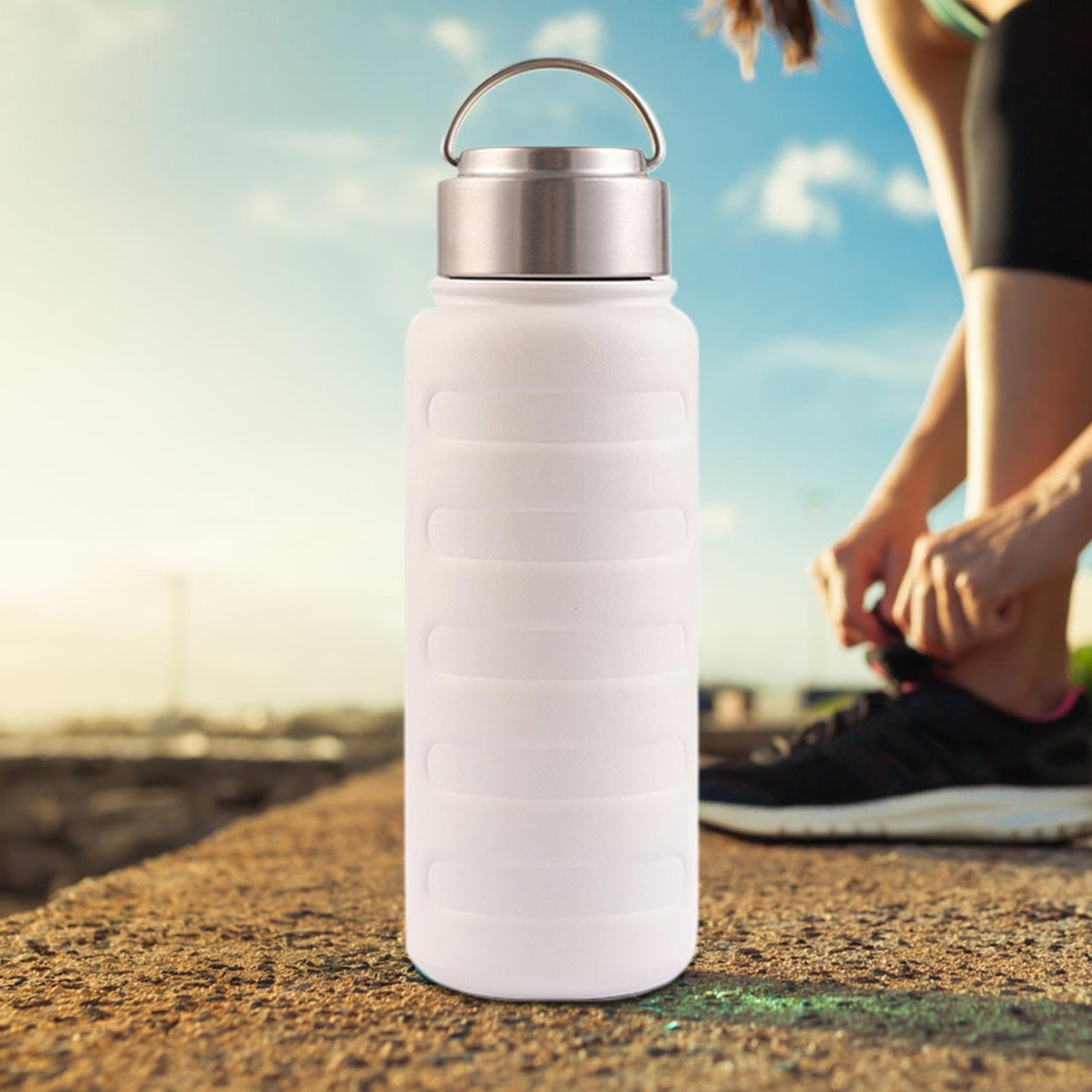 Thermosflasche – Sportbecher aus Edelstahl | Tragbare Trinkflasche 1 l wasserdicht für verschiedene Aktivitäten im Haus, Outdoor, Wandern, Schule, Reisen, Camping
