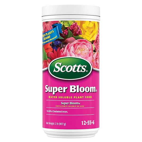 Scotts Super Bloom Water Soluble Plant Food, 2 lb - NPK 12-55-6 - Fertilizer for Outdoor Flowers, Fruiting Plants, Conta