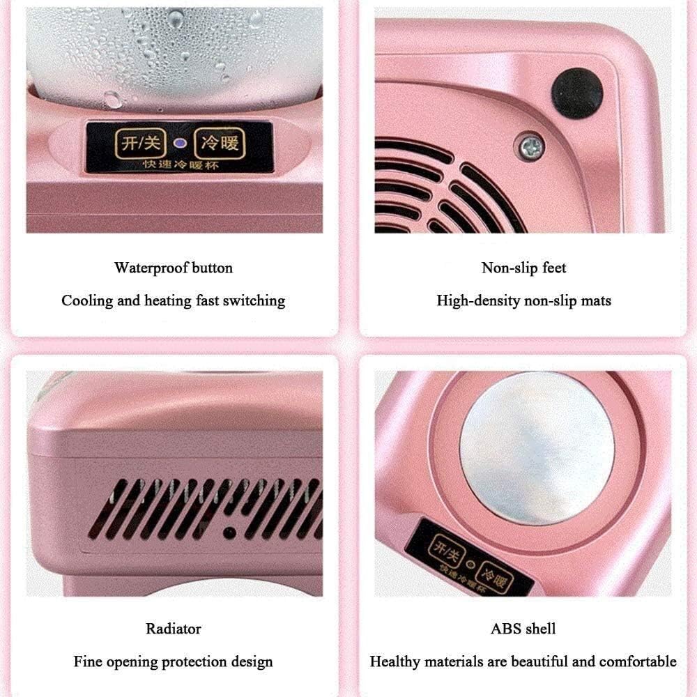 Cooling Cup Drink Cooler Portable Mini Refrigerator Electric Kettle Quick Cooling Cup Quick-Cooling Iced Heating Water Cup Constant Temperature Cup Hot Milk Artifact Cooling (Color : White)