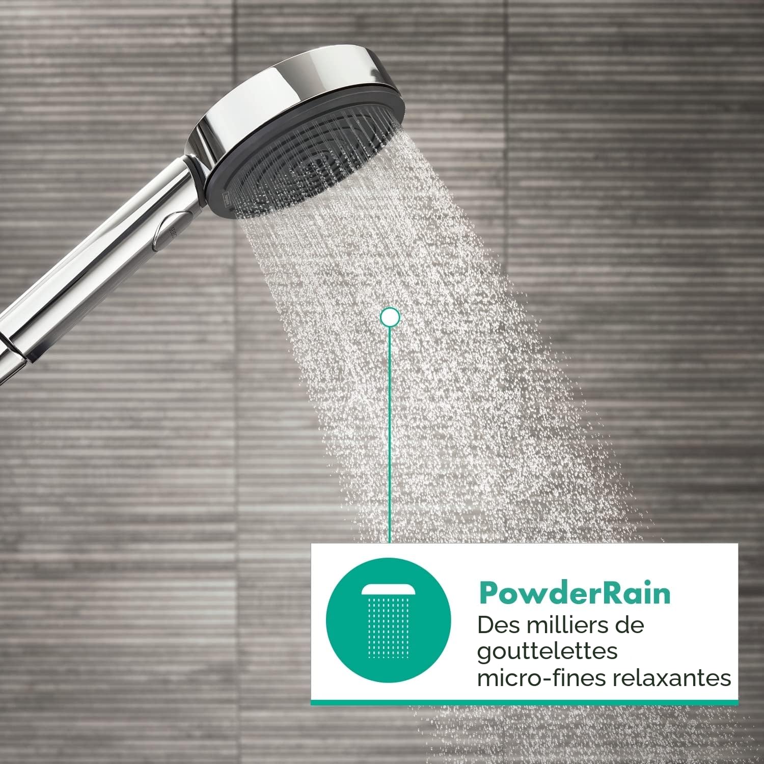 Hansgrohe Pommeau de Douche Pulsify Select S, Douchette à Main 105 mm Diamètre, 3 Types de Jet (Relaxation), Chromé, 24110000