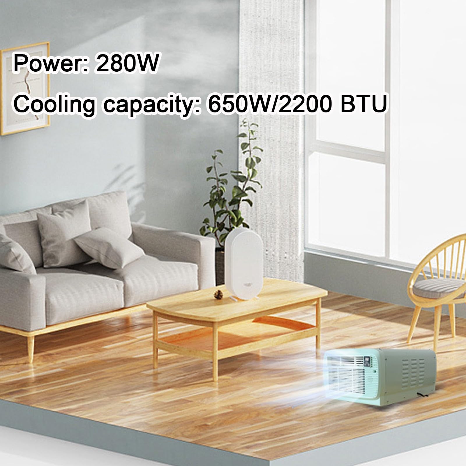 2200 BTU Przenośny klimatyzator kempingowy Mały sprężarki Chłodnica chłodnicza o niskiej energii do chłodzenia zewnętrznego dla zwierząt domowych