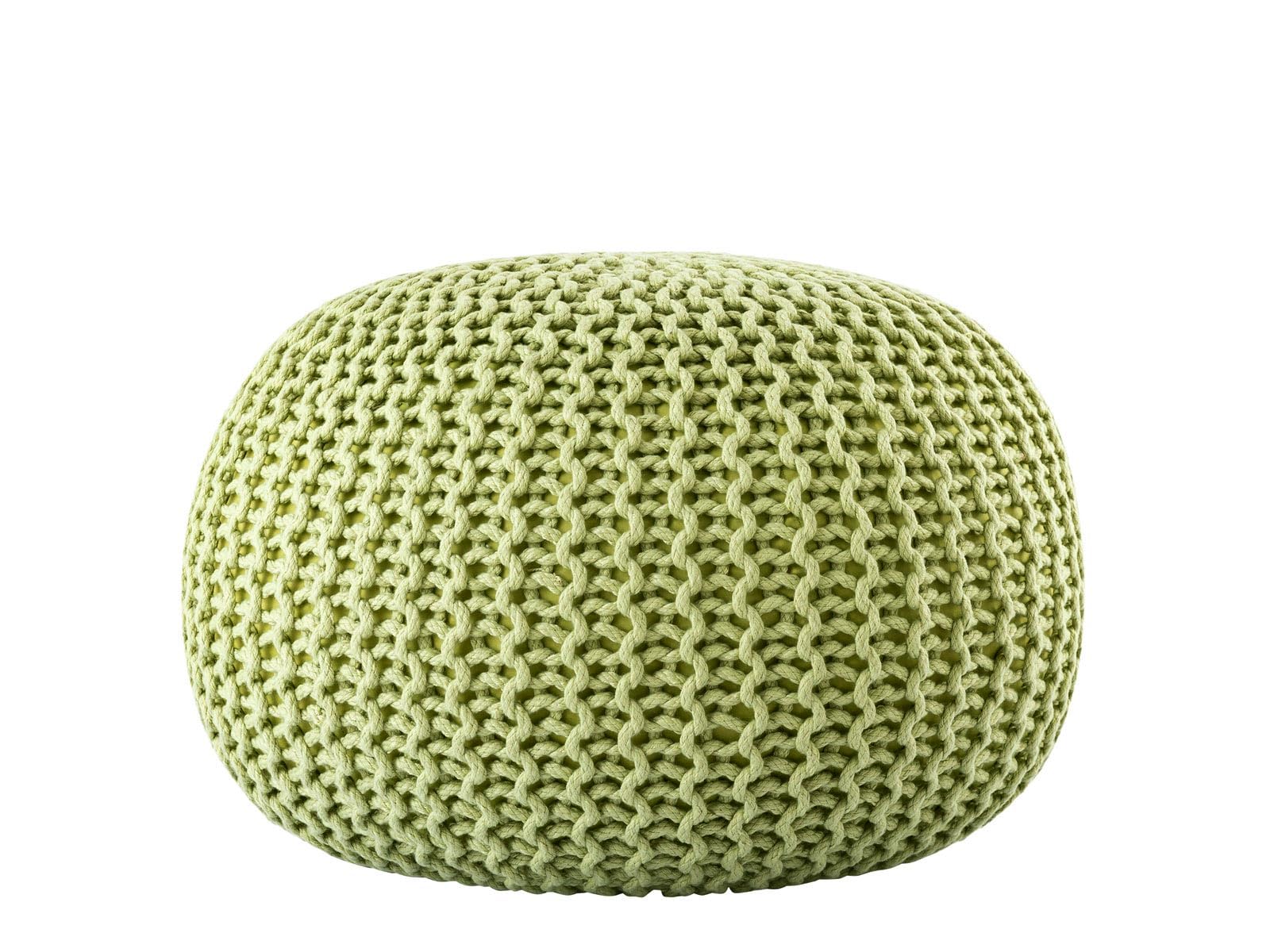 Pouf Premium ø45cm Sitzhocker Strickpouf Innen Terrasse Pool Garten nachhaltig apfelgrün - Lettuce Green