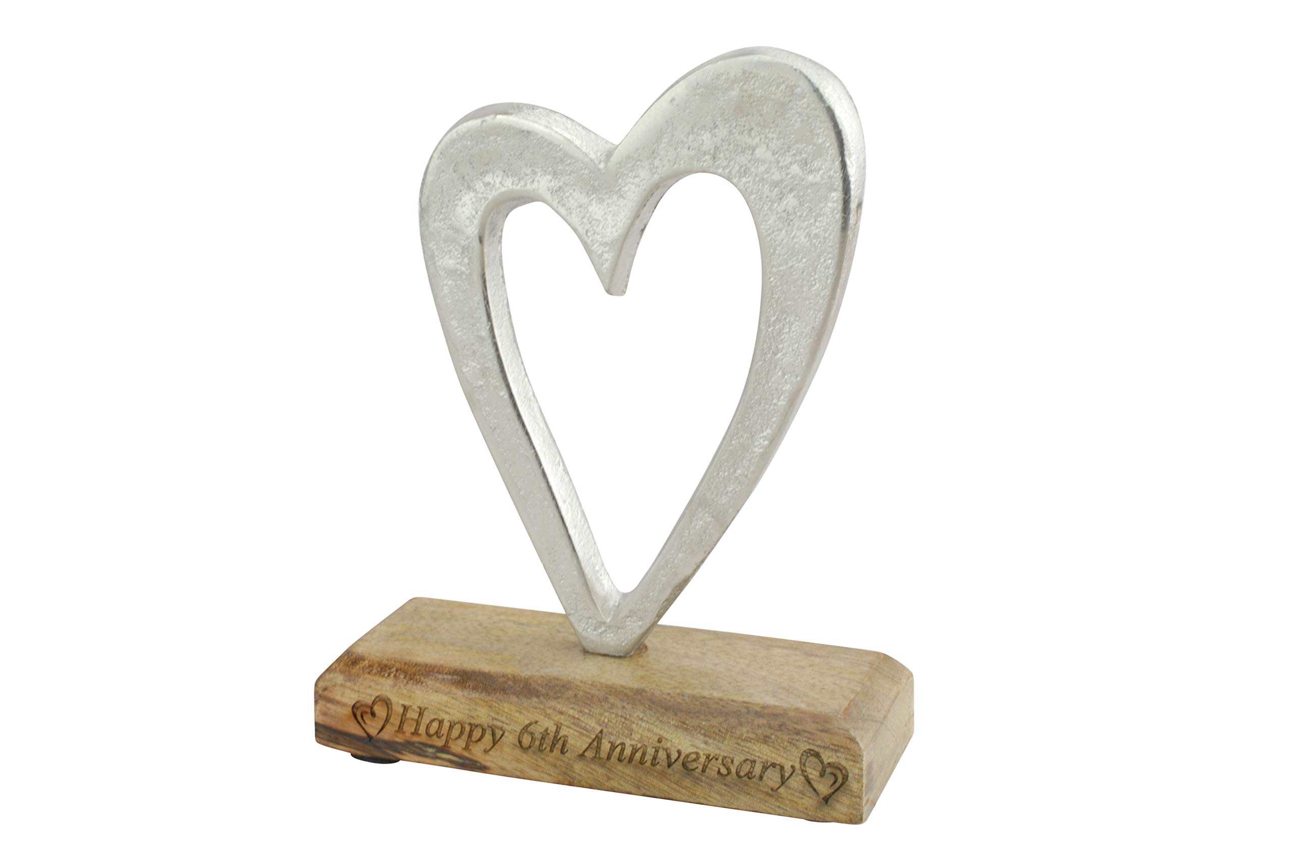 6ème Anniversaire de Mariage Cadeau Idéal en Métal et Bois