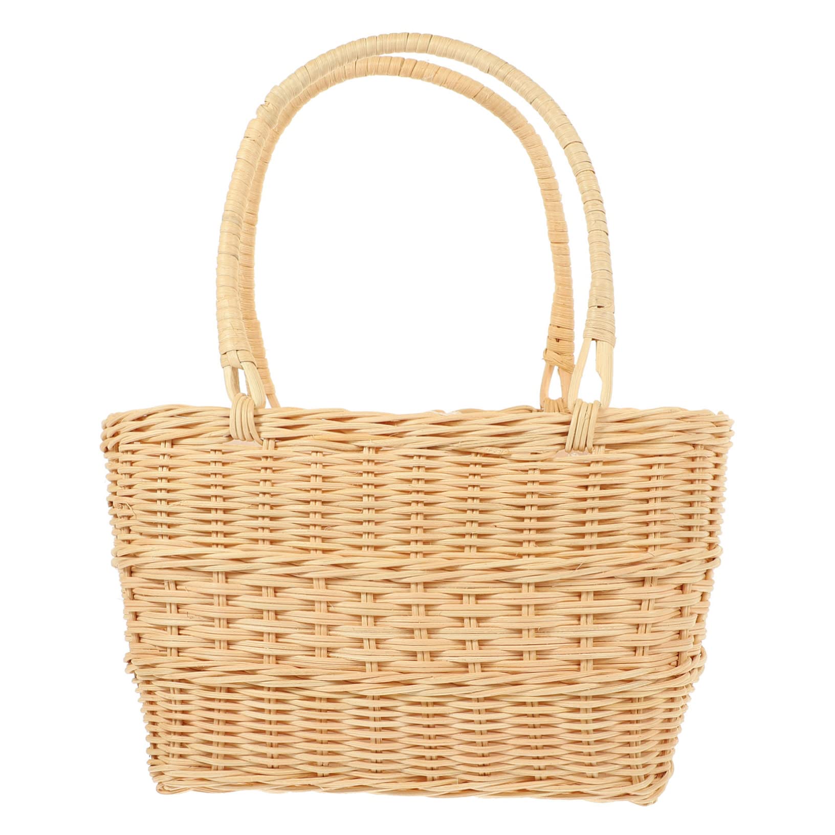 SUPVOX Rattan Shopping Basket Flower Pots for Indoor Plants Pot for Plants Indoor Flower Pots Indoor Storage Basket Hamper Flower Arrangement Supply Decorative Basket to Weave