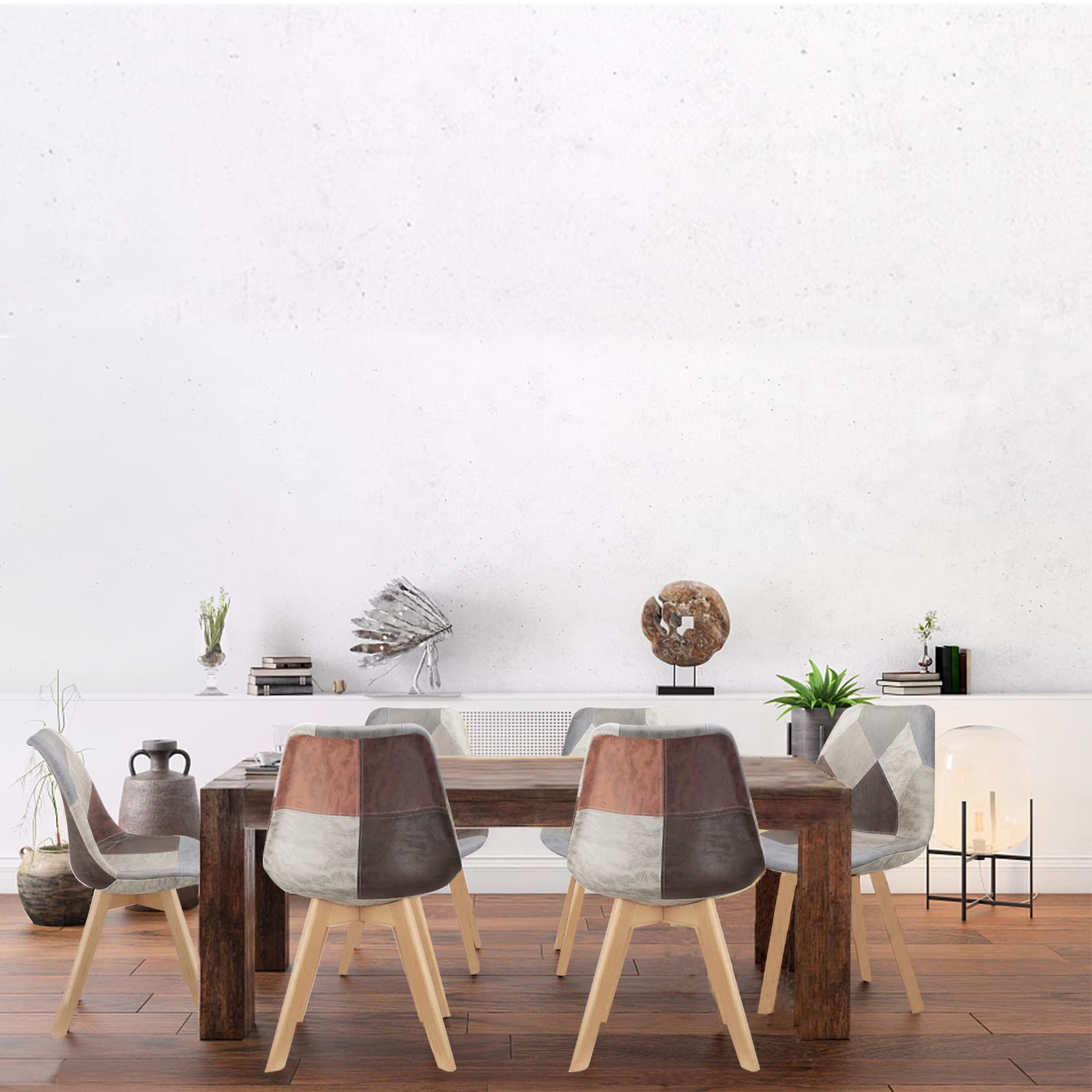 Set 6 Sedie Imbottite GrandCA HOME - Gambe In Faggio Massello, Colore Cachi - Foto 11