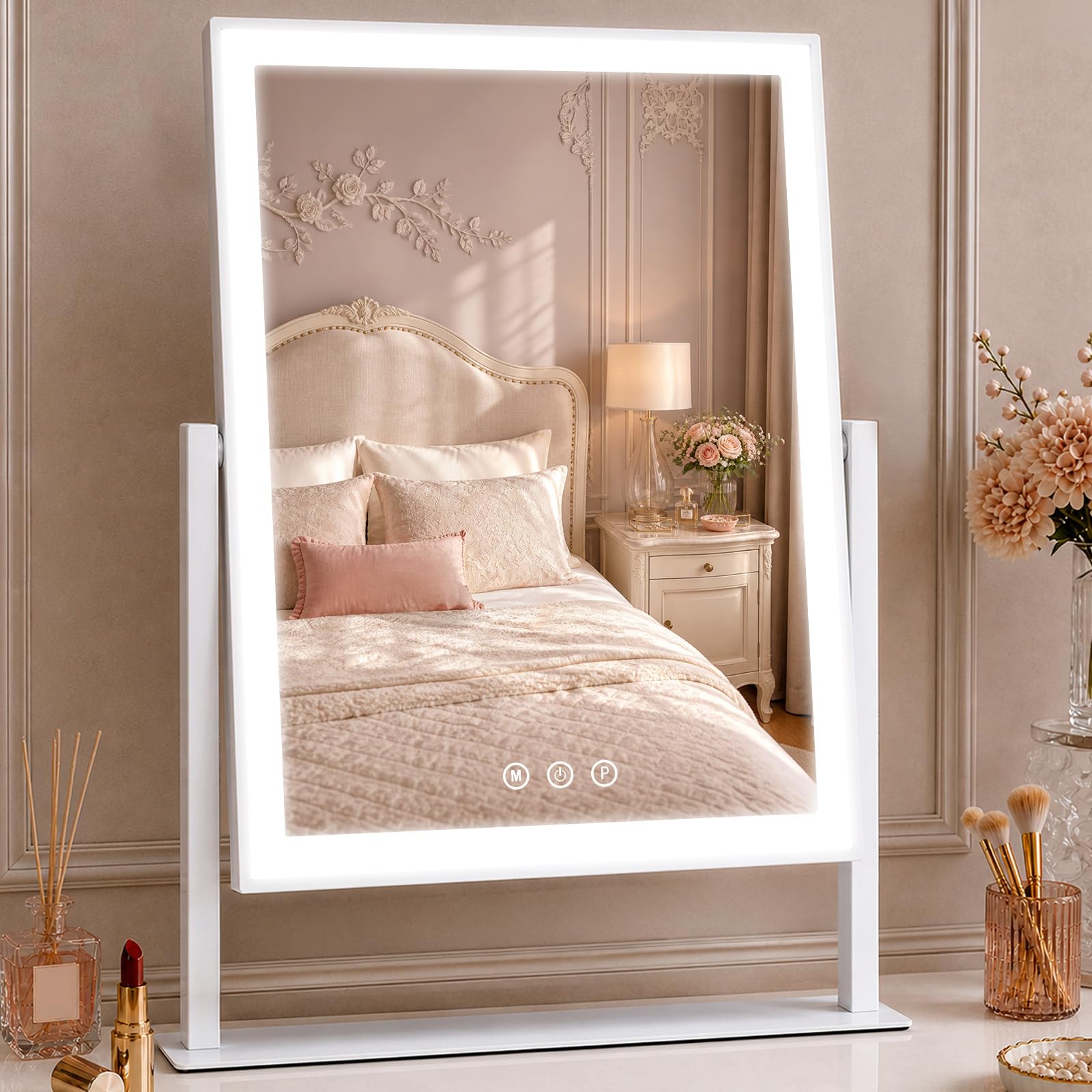 Tuocal Makeup Mirror with Lights, Hollywood Vanity Mirror, 47x36cm, White — image 1