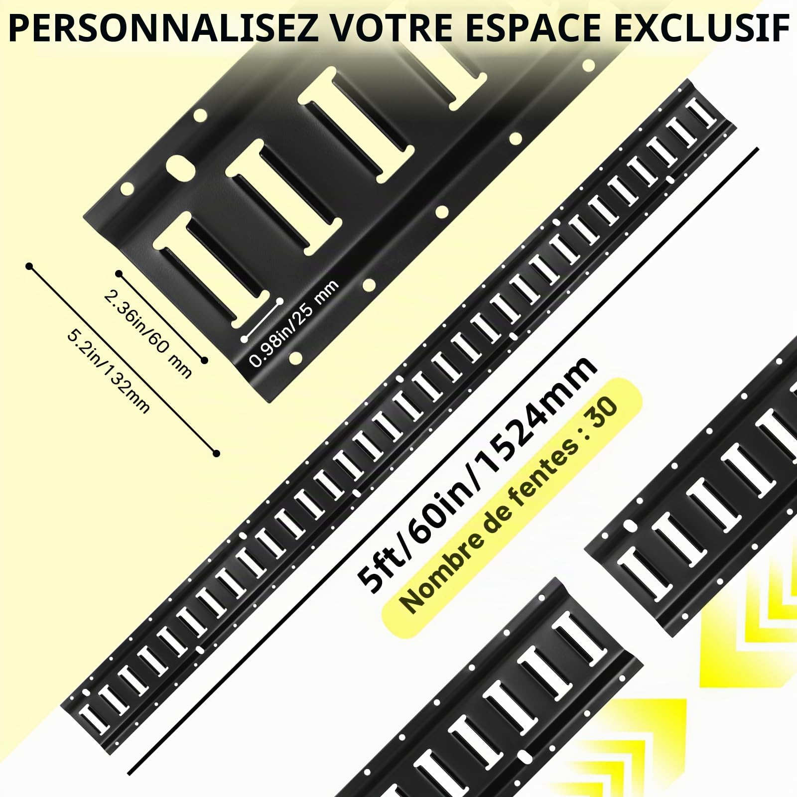 Kit de rail de serrage sur piste E, système de fixation de charge en acier