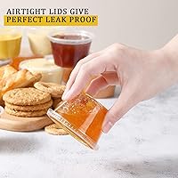 Vista 3 de VITEVER [120 Sets - 4 oz ] Portion Cups With Lids, Small Plastic Containers with Lids, Airtight and Stackable Souffle Cups, Jello Shot Cups, Sauce