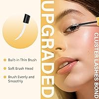 Vista 3 de QUEWEL Pegamento de pestañas en racimo para extensiones de pestañas DIY, 5 ml de pegamento para pestañas en racimo impermeable y de larga duración