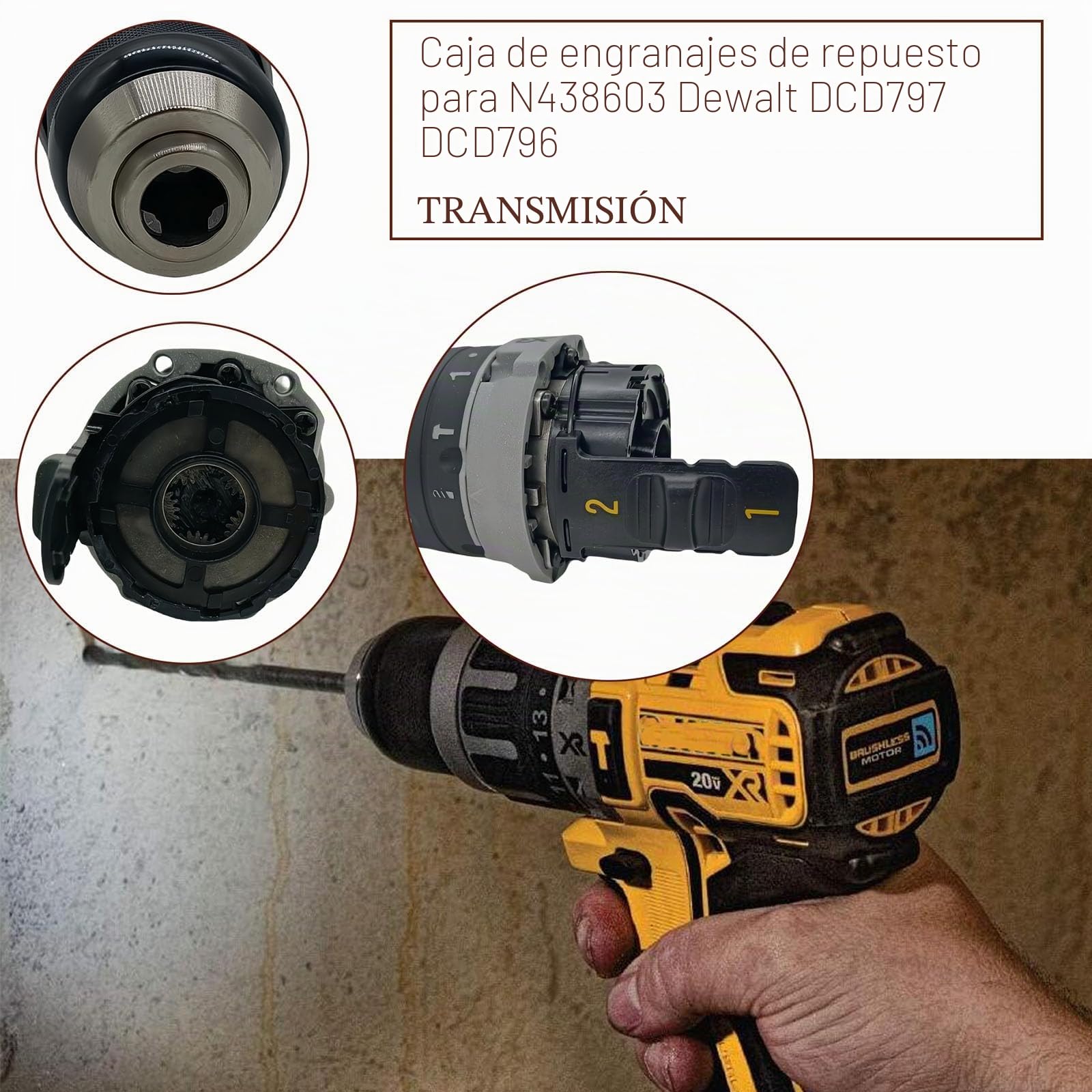 N438603 - Caja de cambios de repuesto para caja de cambios Dewalt DCD797 DCD796
