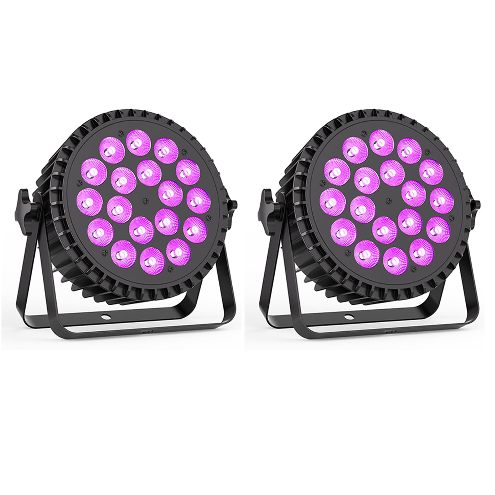 2 pezzi 200W UV+RGB 18 LED per proiettore, luce di scena luce da festa DMX512 illuminazione da discoteca per DJ Party Show Bar Halloween Natale