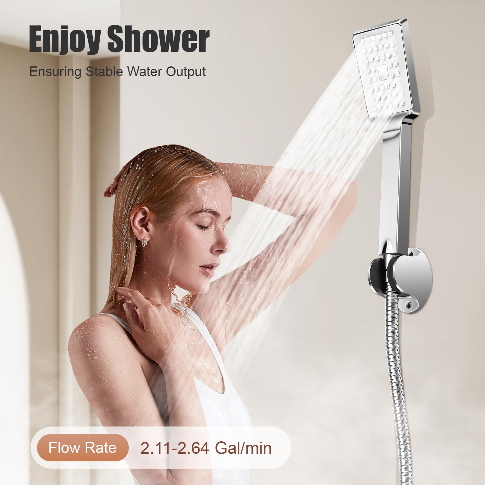 Scaldacqua istantanea doccia, scaldacqua elettrico istantaneo, 6500 W Tankless acqua calda istantanea bagno doccia, bagno scaldabagno elettrico 0-55 ℃, 29 × 19 × 6,5 cm