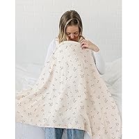 Vista 4 de Fundas de lactancia de muselina para lactancia materna, cubierta de privacidad para lactancia materna con cuello de arco para mamá y bebé, delantal