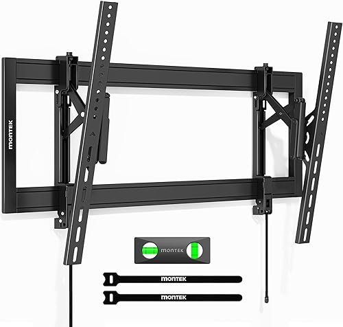 monTEK Soporte de pared de TV inclinable resistente para televisores grandes de 55 a 105 pulgadas de hasta 200 libras, perfil bajo, ajuste