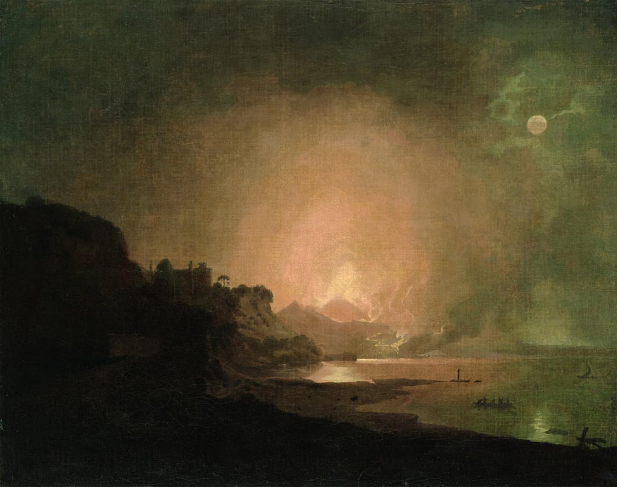 ARTXLXXBN Famous Art Print Poster Vintage Wall Art the Eruption of Mount Vesuvius by Wright of Derby Canvas Art Poster for Home Decor 60x90cm