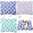 Jetec 3 Pcs Bunny Guinea Pig Beds Soft Bunny Mats Warm Guinea Pig Mat Small Animal Bed Pads Fleece Sleeping Pads for Indoor Rabbit Hamster Squirrel Hedgehog Chinchilla(Fleece,Heart,Purple)