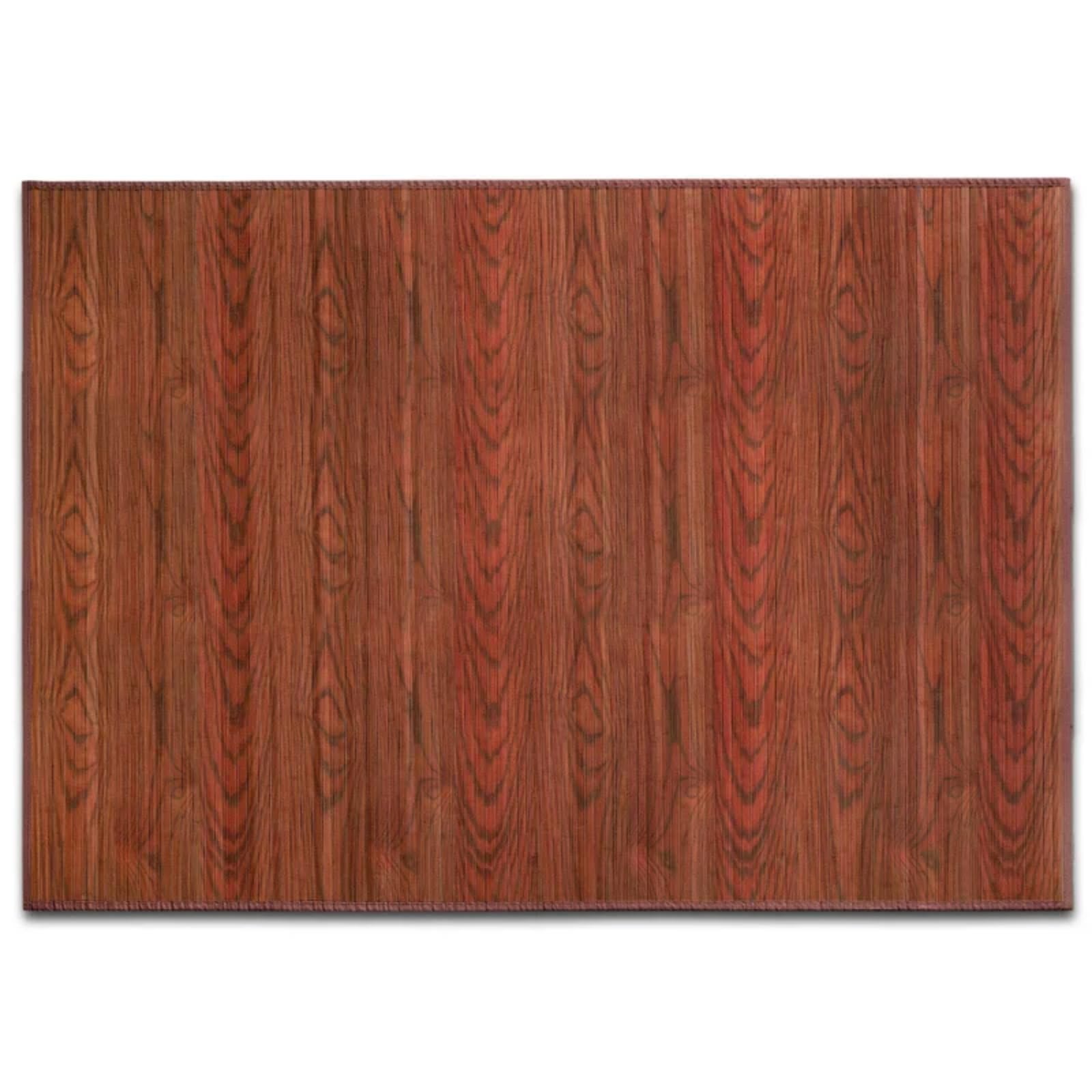 casa pura Tapis de Cuisine en Bambou hypoallergénique,idéal pour Salle de Bain,Salon,Corridor,Couloir, 17 mm d'épaisseur,Dos en Feutrine avec Picots antidérapant (Marron/Rouge, 150 x 200 cm)