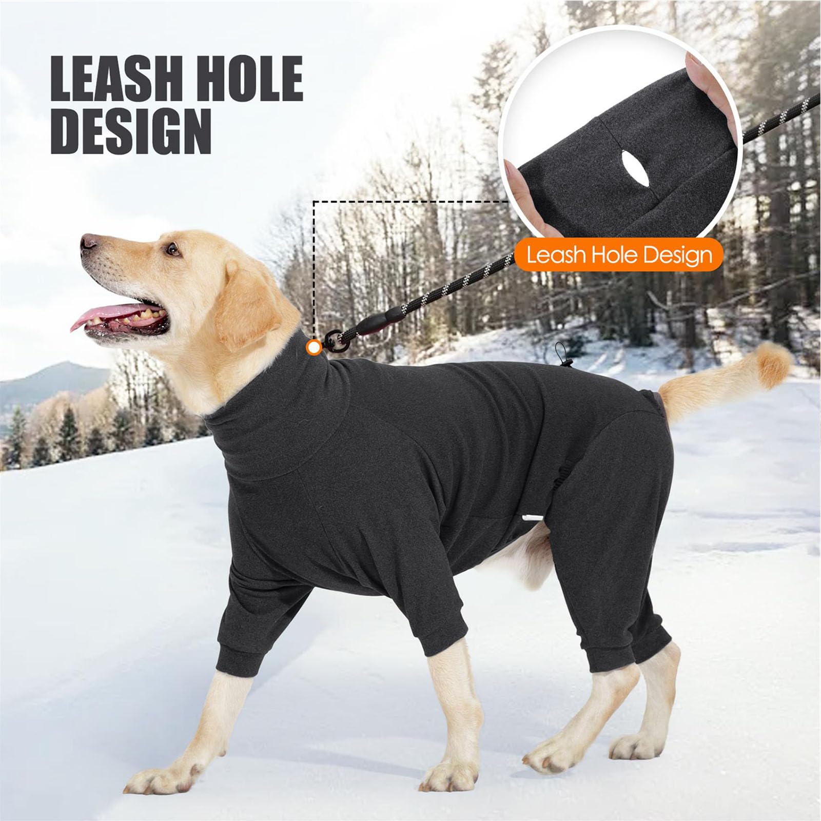 LIANZIMAU Maglione in Pile per Cani con Gambe Cappotto in Pile per Cani a Corpo Intero per l'Inverno Tuta Calda a Maniche Lunghe per Cani Body per Cani che Perdono Pelo Pigiama per Cani