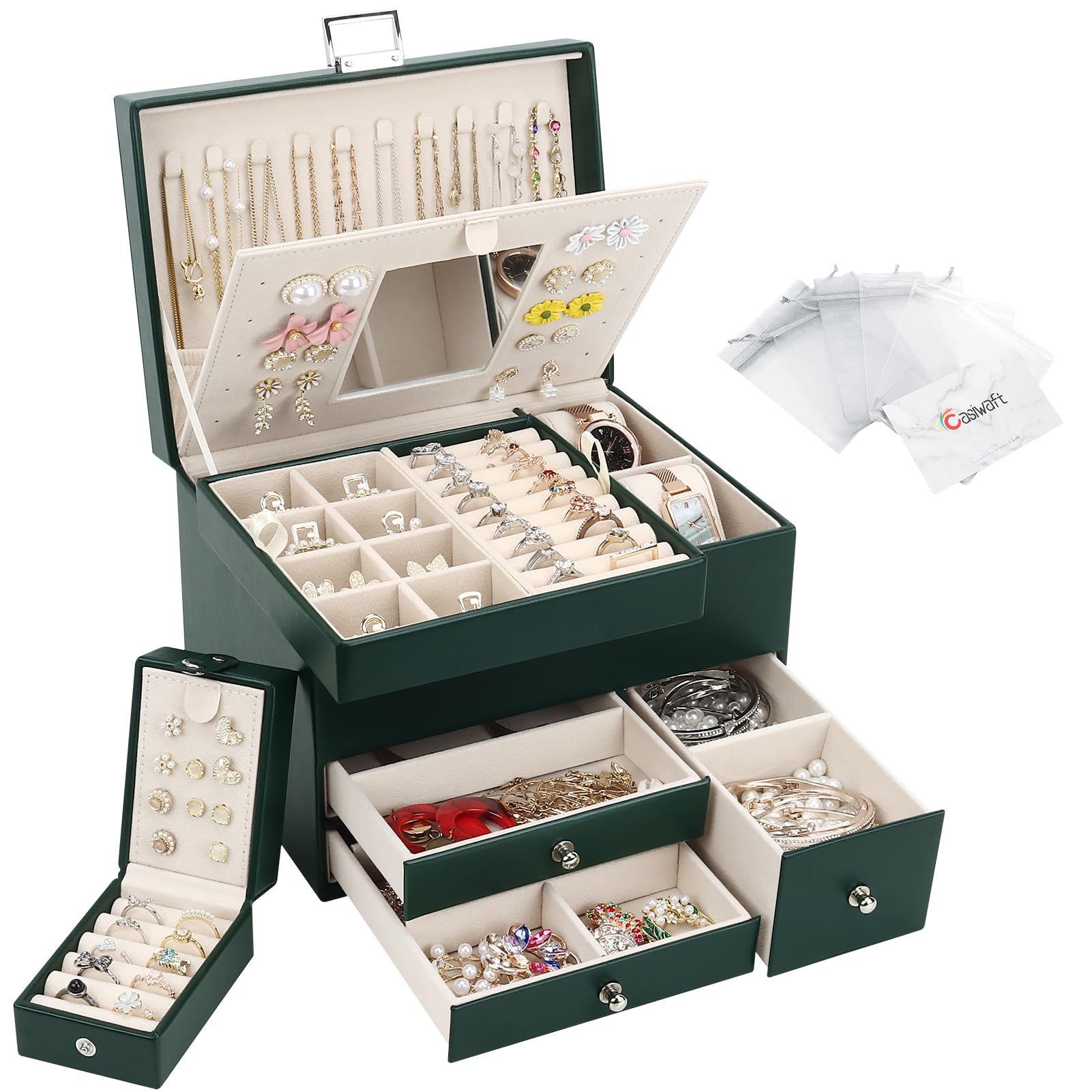 Lot De 6 Petites Boîtes à Bijoux En Carton 9x9x3 Cm - Avec Intérieur En Mousse - Pour Bagues, Boucles D'oreilles, Cadeaux