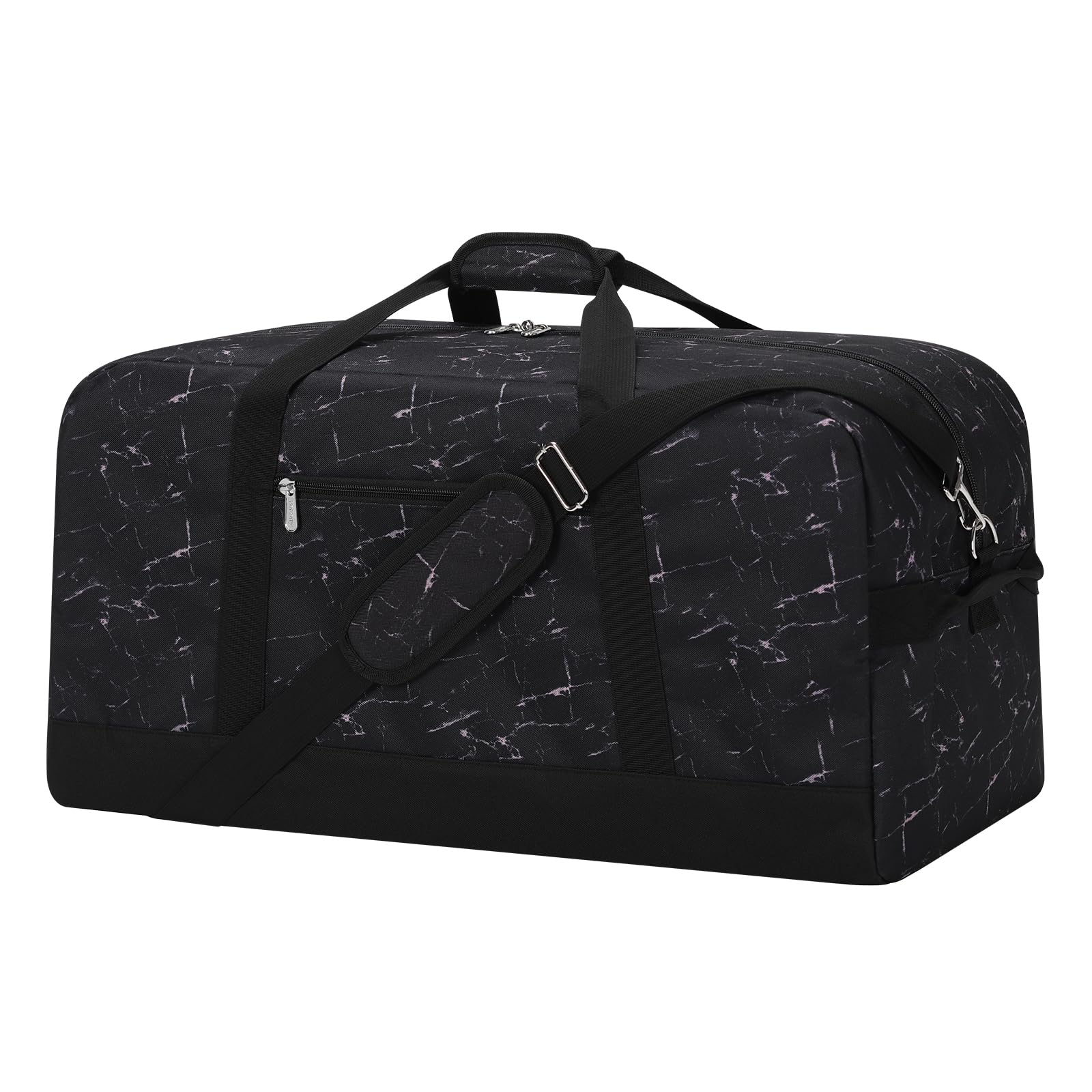 ZZY 55L Sporttasche Herren Gym Sport Tasche - 25 Zoll Reisetasche Duffle Bag mit Hartboden für Wochenende (Marmorschwarz)