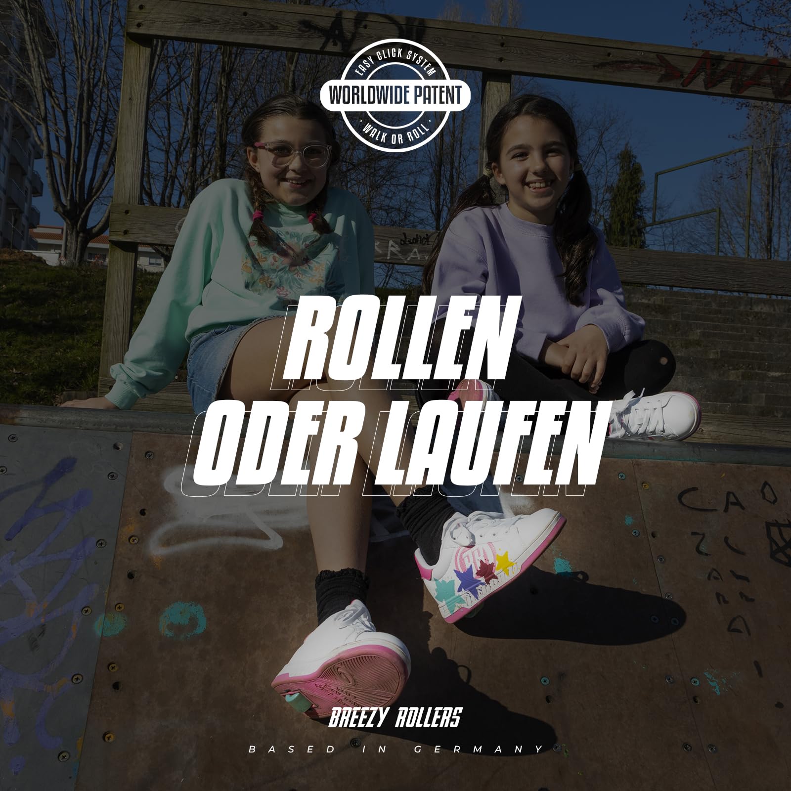 BREEZY ROLLERS Rollschuhe-Sneaker Kids mit patentiertem Klick-System für Mädchen & Jungen