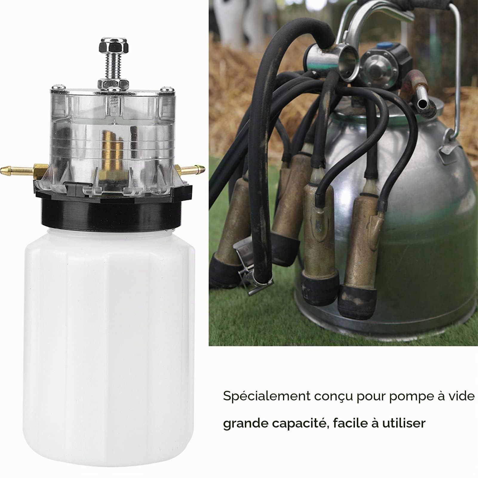 Machine à Traire Pot D'huile Pompe à Vide Réservoir D'huile Machine à Traire De Chèvre Pot en Plastique Pot D'huile De Traite Pompe à Vide Accessoire pour Machine à Traire De Chèvre De Vache